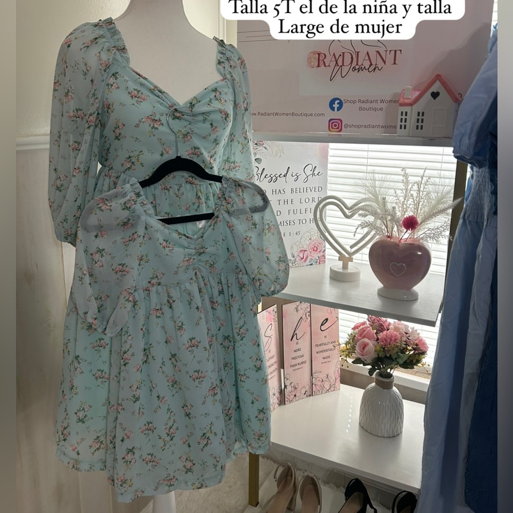Floral Blue Dress Set